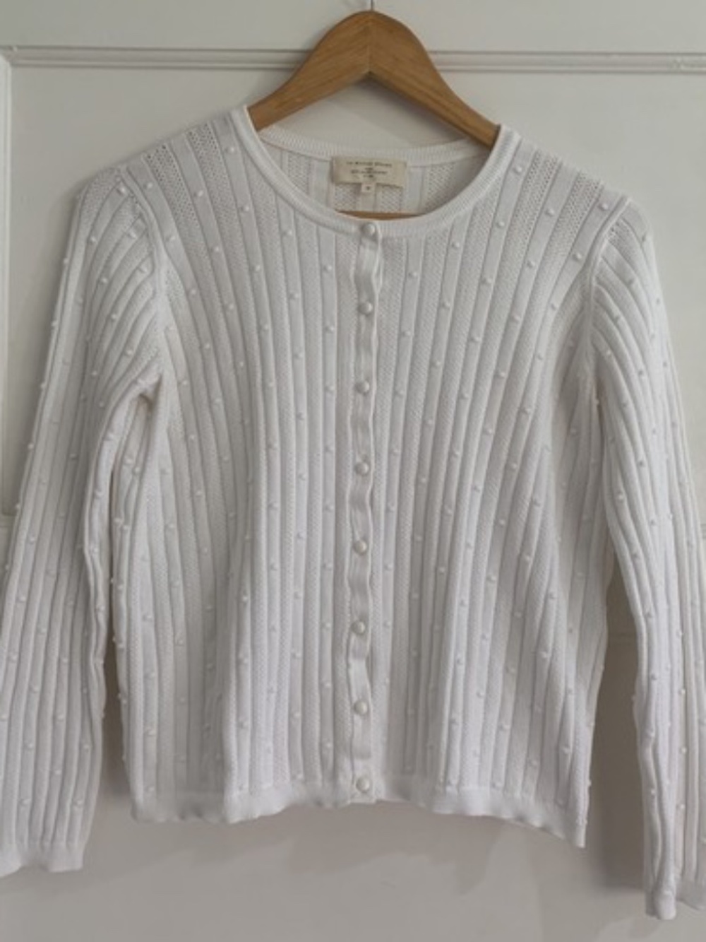 SEZANE - Women’s White 100% Organic Cotton Cardigan - Size Medium